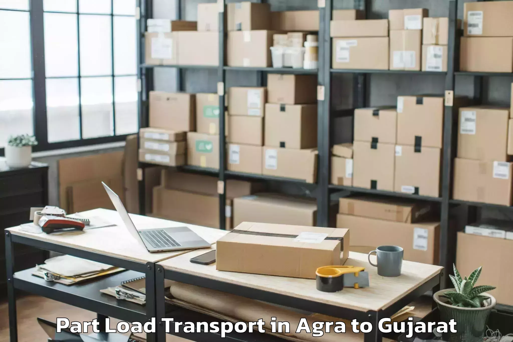 Book Agra to Rk University Rajkot Part Load Transport Online